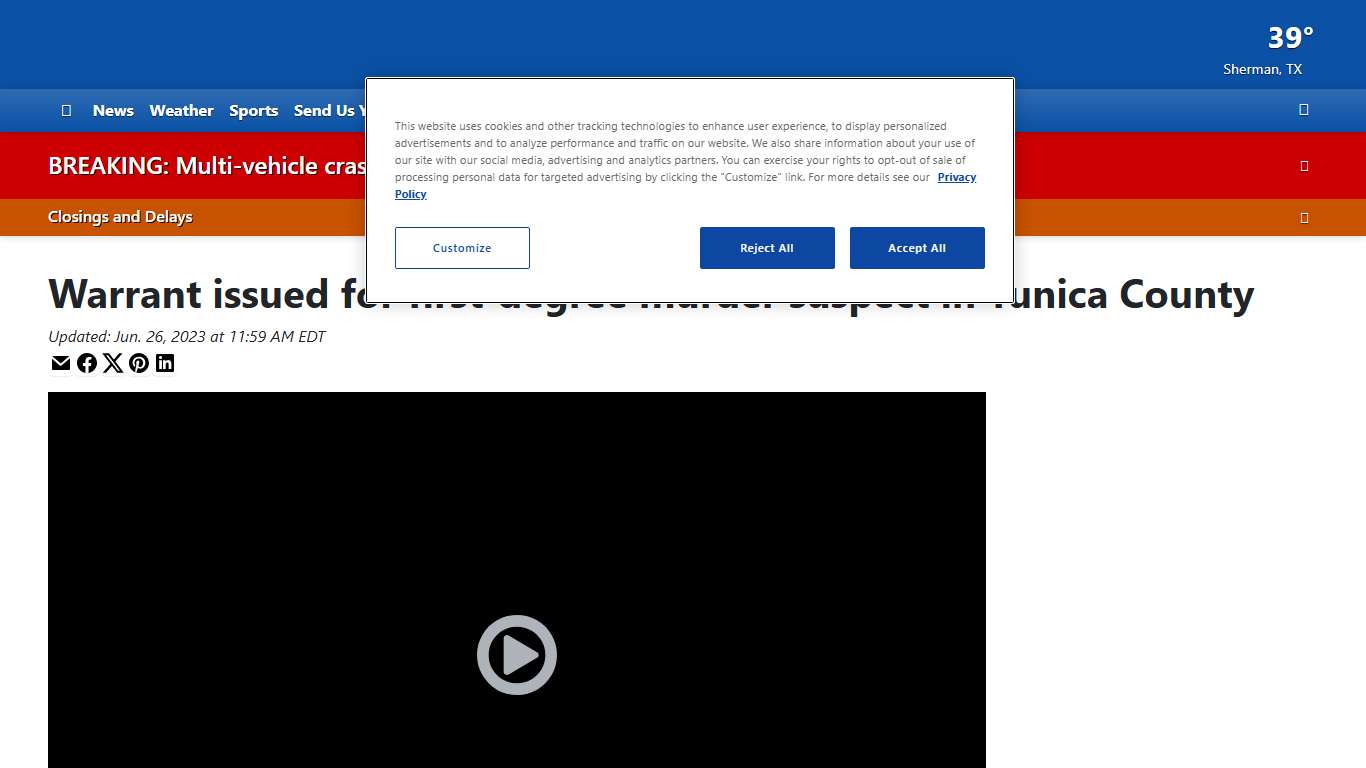 Warrant issued for first-degree murder suspect in Tunica County